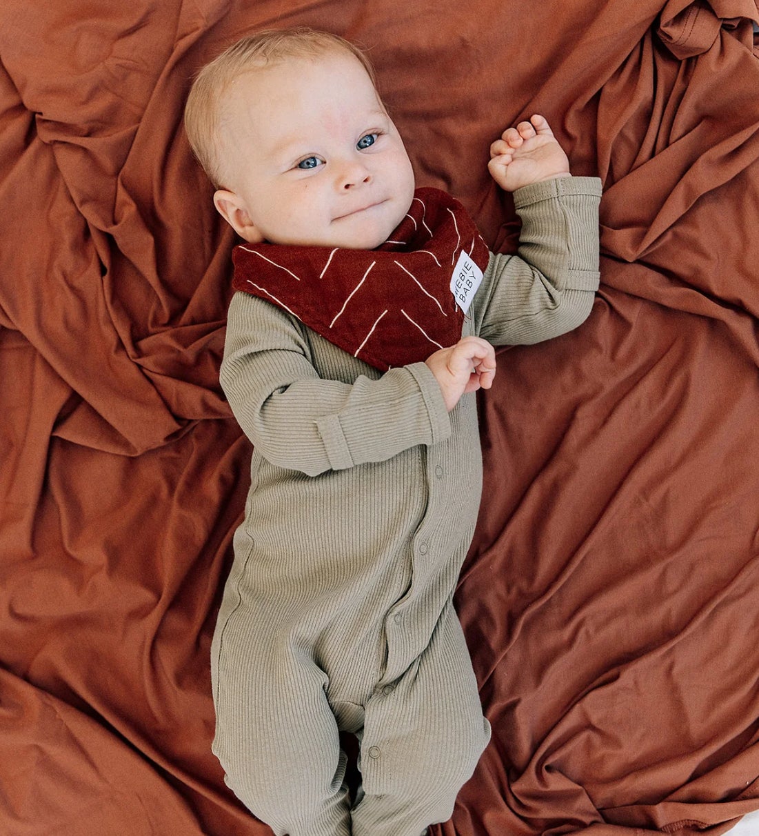 Mebie Baby Rust Mudcloth Muslin Bib Bliss Bubs Boutique