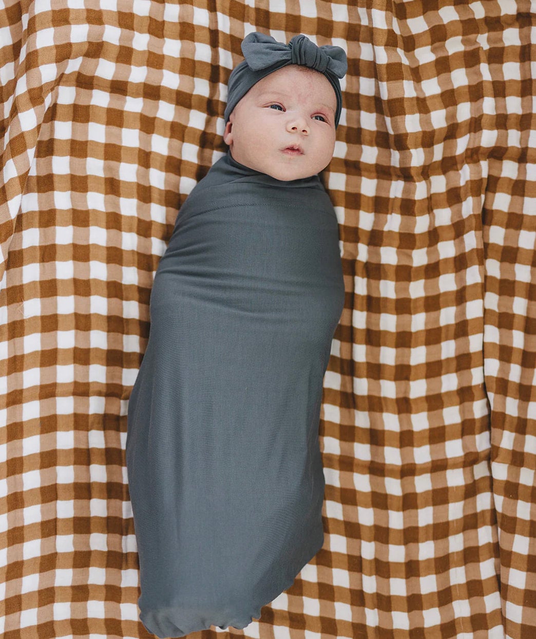 Mebie Baby Charcoal Bamboo Stretch Swaddle Bliss Bubs Boutique